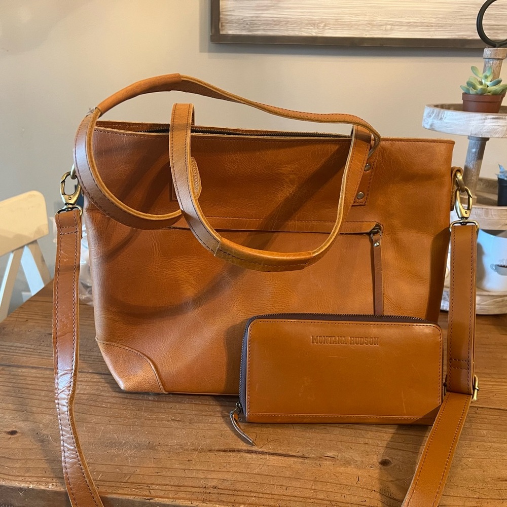 Montana Hudson VINTAGE EVA LEATHER ZIP TOTE